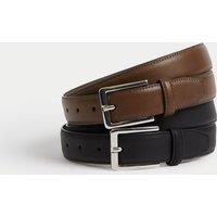 M&S 2 Pack Smart Belts Black/Brown
