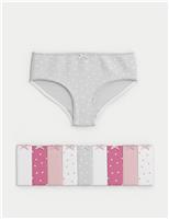 10pk Cotton with Stretch Heart Knickers (2-14 Yrs)