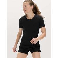 Goodmove Scoop Neck Fitted T-Shirt Black
