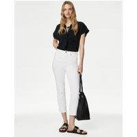 High Waisted Slim Fit Cropped Jeans