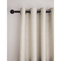 M&S Jacquard Striped Eyelet Curtains Neutral
