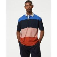 Oversized Pure Cotton Short Sleeve Rugby Shirt