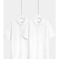 2pk Unisex Stain Resist School Polo Shirts (2-18 Yrs)