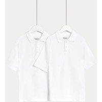 2pk Unisex Easy Dressing School Polo Shirts (3-18 Yrs)