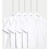 5pk Unisex Pure Cotton School Polo Shirts (2-18 Yrs)