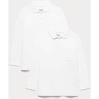 M&S Pure Cotton Easy Dressing StayNew Polo Shirts (3-18 Yrs) White