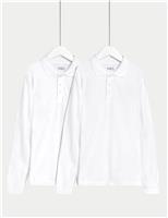2 Pack Unisex Pure Cotton Stain Resist School Polo Shirts (2-18 Yrs)