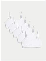 5pk Cotton with Stretch Crop Tops (6-16 Yrs)