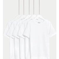 5pk Pure Cotton Stain Resist School T-Shirts (2-16 Yrs)