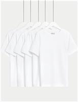 5 Pack Pure Cotton Stain Resist School T-Shirts (2-16 Yrs)