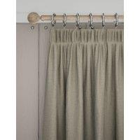 M&S Brushed Pencil Pleat Blackout Thermal Curtains Neutral
