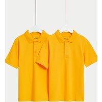 2pk Unisex Stain Resist School Polo Shirts (2-18 Yrs)