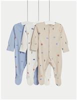 3pk Pure Cotton London Sleepsuits (6lbs-3 Yrs)