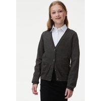 M&S Girls' Pure Cotton School Cardigan (2-18 Yrs) Grey