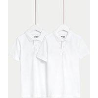 2pk Unisex Slim Stain Resist School Polo Shirts (2-18 Yrs)