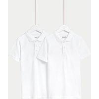 2pk Unisex Slim Stain Resist School Polo Shirts (2-18 Yrs)