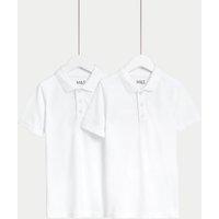 2pk Unisex Slim Stain Resist School Polo Shirts (2-18 Yrs)