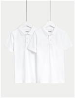 2pk Unisex Slim Stain Resist School Polo Shirts (2-18 Yrs)