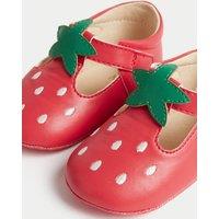 Strawberry Riptape Pram Shoes (0-18 Mths)