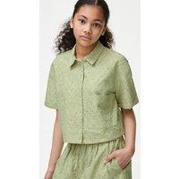 Pure Cotton Floral Broderie Shirt (6-16 Yrs)