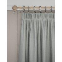 M&S Brushed Pencil Pleat Blackout Thermal Curtains Grey