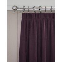 M&S Velvet Pencil Pleat Curtains Dark Purple