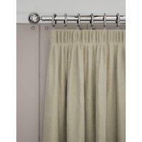 M&S Velvet Pencil Pleat Curtains Neutral