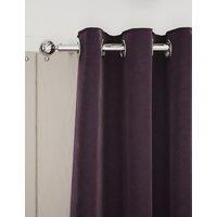 M&S Velvet Eyelet Curtains Dark Purple