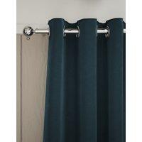 M&S Velvet Eyelet Curtains Mid Blue