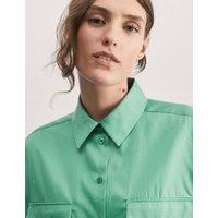 Pure Cotton Collared Relaxed Utility Shirt