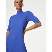 M&S Jersey Funnel Neck Maxi Column Dress Iris
