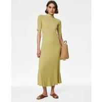 M&S Jersey Funnel Neck Maxi Column Dress Onyx