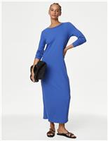 M&S Jersey Crew Neck Midaxi Column Dress Iris