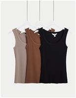 3pk Cotton Rich Ribbed Vest