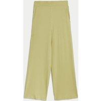 M&S Jersey Elasticated Waist Wide Leg Culottes Onyx