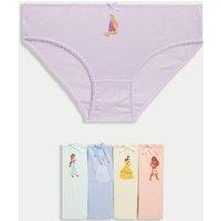 5pk Cotton with Stretch Disney Princess Knickers (2-10 Yrs)