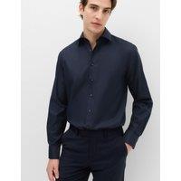 M&S SARTORIAL Regular Fit Luxury Cotton Twill Shirt Navy