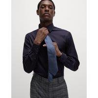 M&S SARTORIAL Regular Fit Luxury Cotton Twill Shirt Navy
