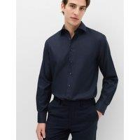M&S SARTORIAL Regular Fit Luxury Cotton Twill Shirt Navy