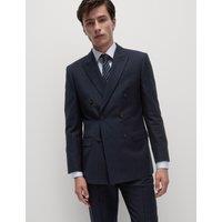 Regular Fit Pure Wool Double Breasted Pinstripe Jacket