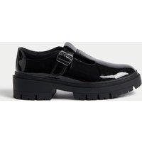 Kids Chunky T Bar Leather School Shoes (2 Large - 7 Large)