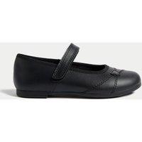 M&S Kids' Heart Ballet Leather School Shoes (8 Small - 2 Large) Black