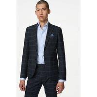 Skinny Fit Check Suit Jacket