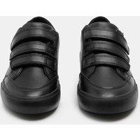M&S Kids' Triple Riptape Leather School Shoes (2 Large - 9 Large) Black