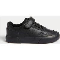 M&S Kids' Leather Riptape School Shoes (8 Small - 2 Large) Black