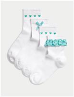 4pk Cotton Rich School Socks (6 Small 7 Large)