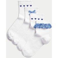 4pk Cotton Rich School Socks (6 Small 7 Large)
