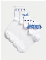 4pk Cotton Rich School Socks (6 Small 7 Large)