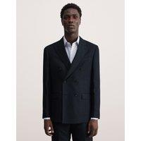 Tailored Fit Silk Rich Double Breasted Suit Jacket