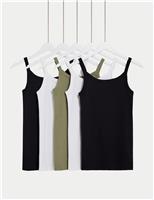 5pk Pure Cotton Slim Fit Vests